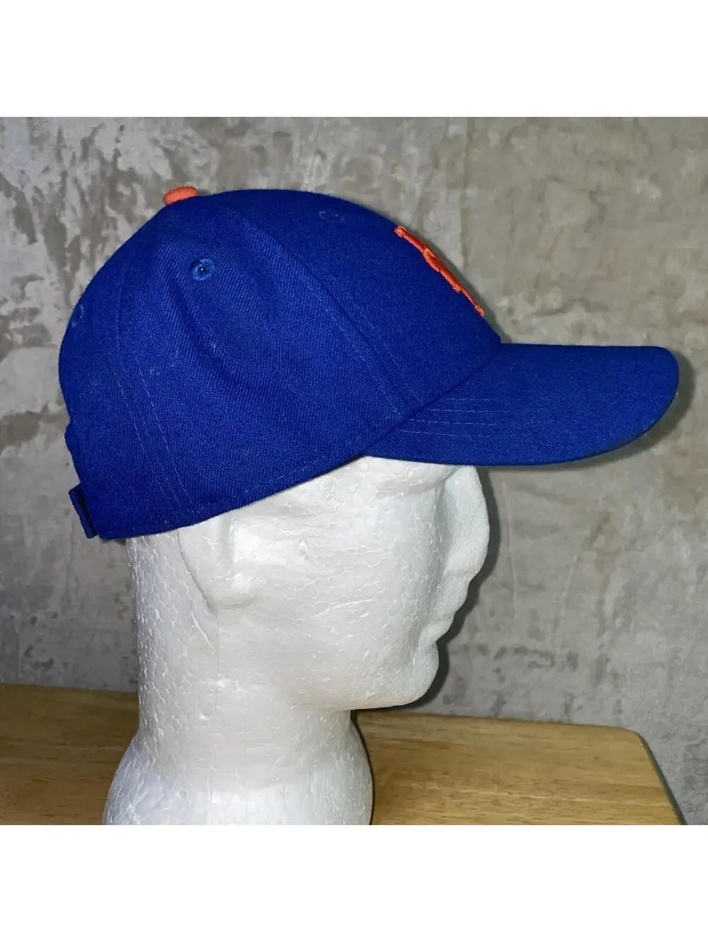 New Era 9FIFTY New York Mets MLB Strapback Hat Blue Orange OSFM *FLAWS*